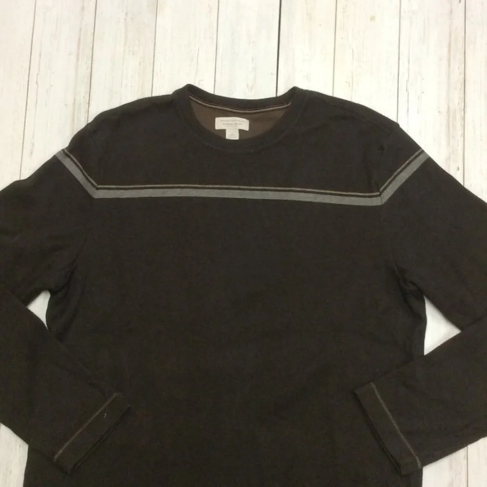 Banana Republic Men’s Brown Casual Classic Crewneck Long Sleeve Sweater